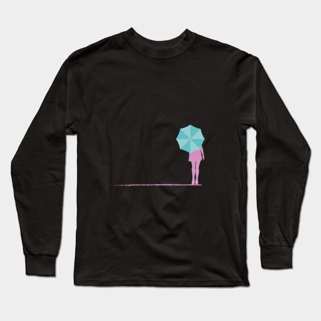 Cute Umbrella Girl Long Sleeve T-Shirt by Food in a Can